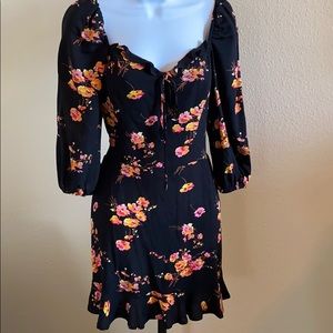 Leith Floral Smocked Mini Dress